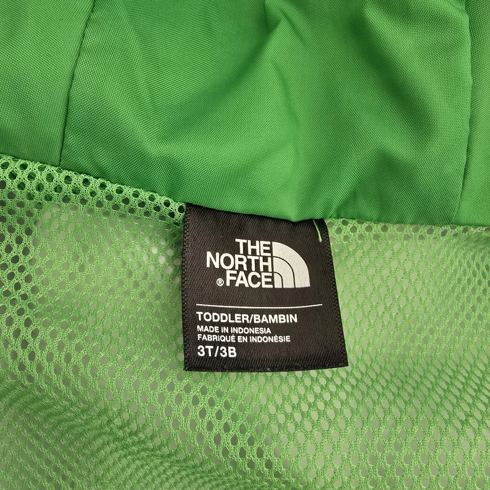 The North Face Tailout Rain Jacket Blue & Green Camo Hooded Kids 3T EUC